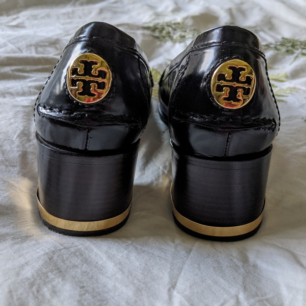 Tory Burch Black Patent Leather Loafers